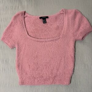 fuzzy pink top